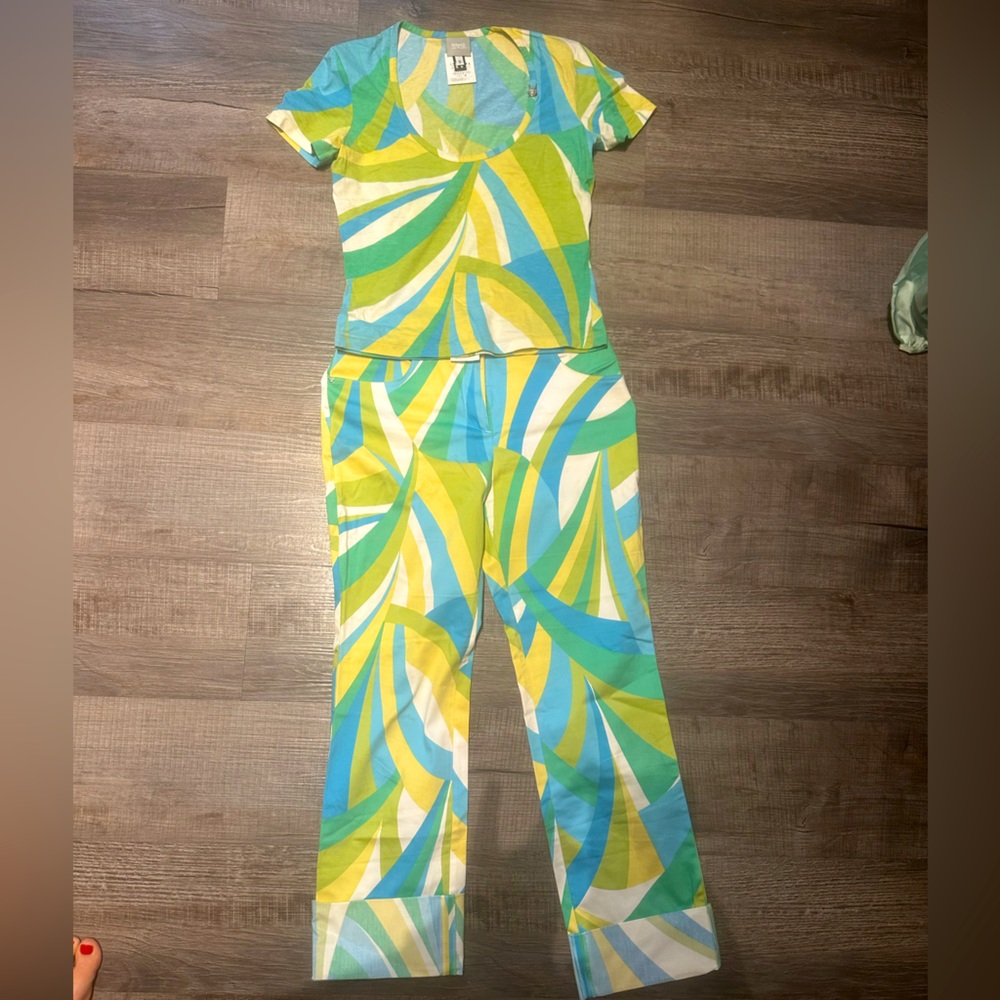 Versace set - shirt sleeve top and pants size small top pants size 29 - vintage